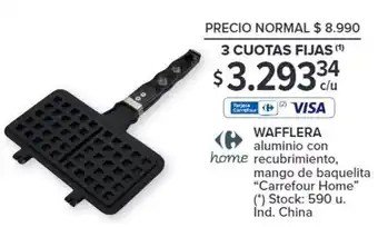 Carrefour WAFFLERA aluminio con home recubrimiento, mango de baquelita "Carrefour Home" oferta