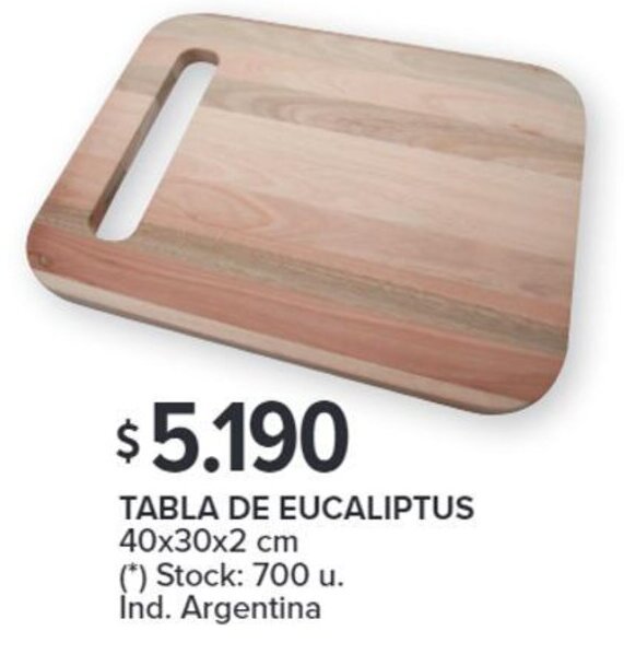 TABLA DE EUCALIPTUS 40x30x2 cm oferta en Carrefour