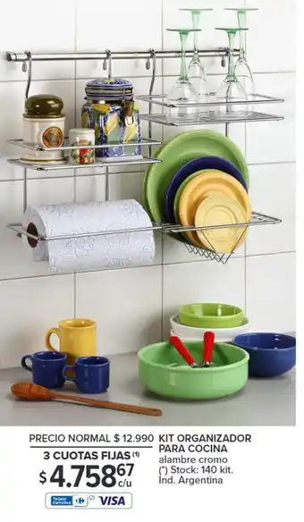 KIT ORGANIZADOR PARA COCINA alambre cromo
