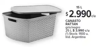 Carrefour CANASTO RATTAN 15L oferta