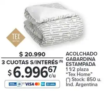 ACOLCHADO GABARDINA ESTAMPADA 1 1/2 plaza "Tex Home"
