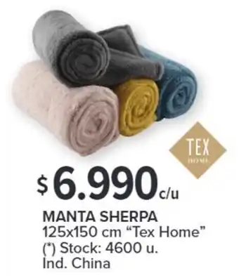 Carrefour MANTA SHERPA 125x150 cm "Tex Home" oferta