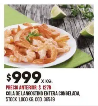 Coto Cola de Langostino Entera Congelada x kg oferta
