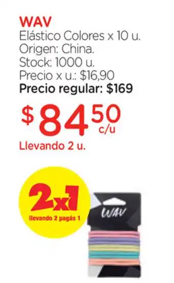 Farmacity Wav Elásticos Colores x 10u oferta