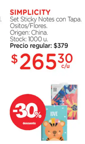 Farmacity Simplicity Set Sticky Notes con Tapa oferta