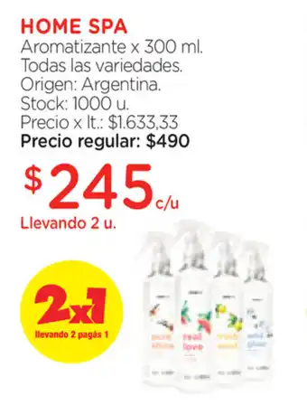 Farmacity Home Spa Aromatizante Todas las variedades x300ml oferta