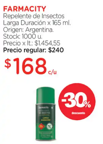 Farmacity Farmacity Repelente de Insectos Larga Duración x165ml oferta