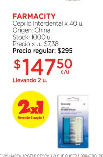Farmacity Farmacity Cepillo Interdental x40 u oferta