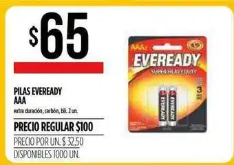 Supermercados Vea Eveready AAA Pilas 2un. oferta