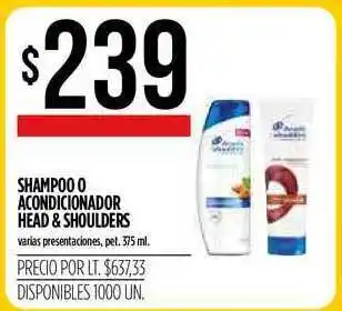 Supermercados Vea Head & Shoulders Shampoo O Acondicionador 375ml oferta