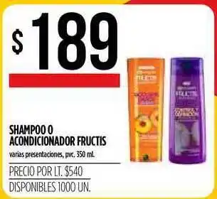 Supermercados Vea Fructis Shampoo O Acondicionador 350ml oferta