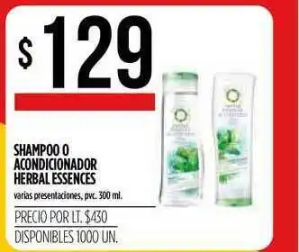 Supermercados Vea Herbal Essences Shampoo O Acondicionador 300ml oferta