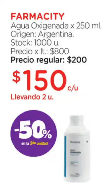Farmacity Farmacity Agua Oxigenada x250ml oferta