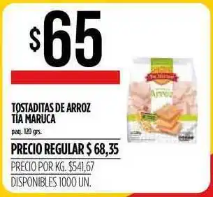 Supermercados Vea Tostaditas De Arroz Tía Maruca paq. 120grs oferta