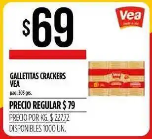 Supermercados Vea Vea Galletitas Crackers paq. 303grs oferta
