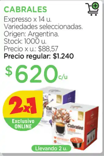 Farmacity Cabrales Expresso x 14u oferta