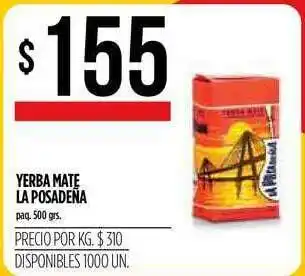 Supermercados Vea Yerba Mate La Posadeña paq. 500grs oferta