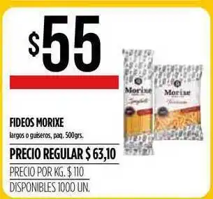 Supermercados Vea Fideos Morixe paq. 500grs oferta