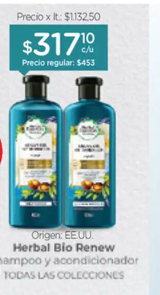 Farmacity Herbal Blo Renew Shampoo y acondicionador oferta