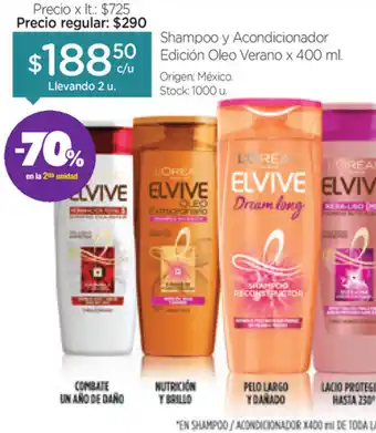 Farmacity Shampoo y Acondicionador Edición Oleo Verano x 400 ml oferta