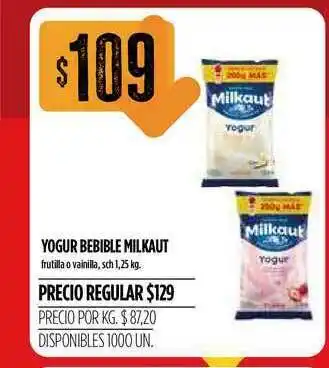 Supermercados Vea Milkaut Yogur Bebible sch. 1.25kg oferta