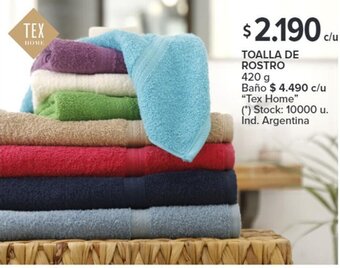 Carrefour TOALLA DE ROSTRO 420g oferta