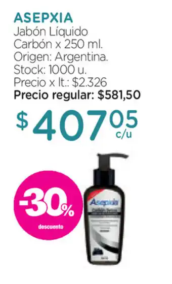 Farmacity Asepxia Jabón Liquido Carbón x 250ml oferta