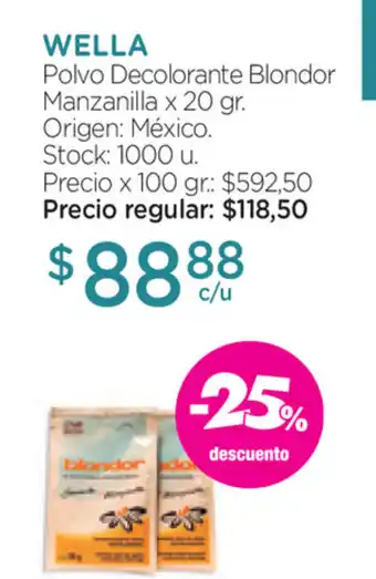 Farmacity Wella Polvo Decolorante Blondor Manzanilla x 20gr oferta