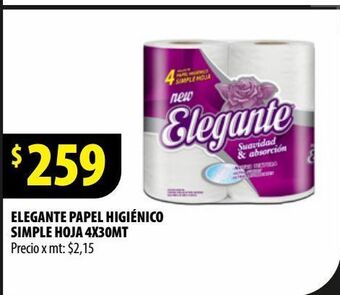 Punto Mayorista Elegante papel higiénico simple hoja 4x30mt oferta