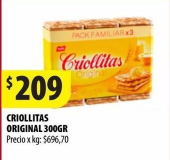 Punto Mayorista Criollitas original 300gr oferta