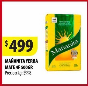 Punto Mayorista Mañanita yerba mate 4f 500gr oferta