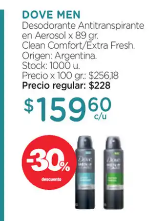 Farmacity Dove Men Desodorante Antitranspirante en Aerosol x 89gr oferta
