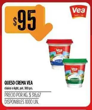 Supermercados Vea Vea Queso Crema pot. 300grs oferta