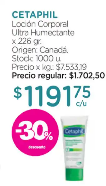 Farmacity Cetaphil Loción Corporal Ultra Humectante x 226gr oferta