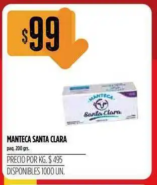 Supermercados Vea Manteca Santa Clara paq. 200grs oferta