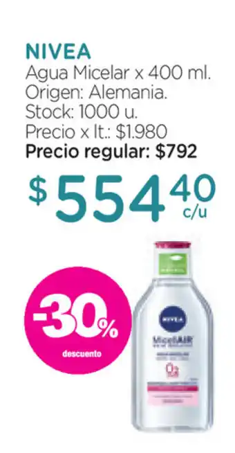 Farmacity Nivea Agua Micelar x400 ml oferta