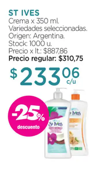 Farmacity St Ives Crema Variedades seleccionadas x350 ml oferta