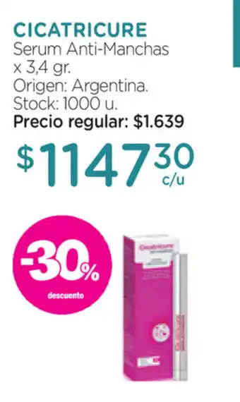 Farmacity Cicatricure Serum Anti-Manchas x3,4 gr oferta