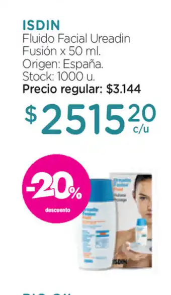 Farmacity Isdin Fluido Facial Ureadin Fusión x50ml oferta