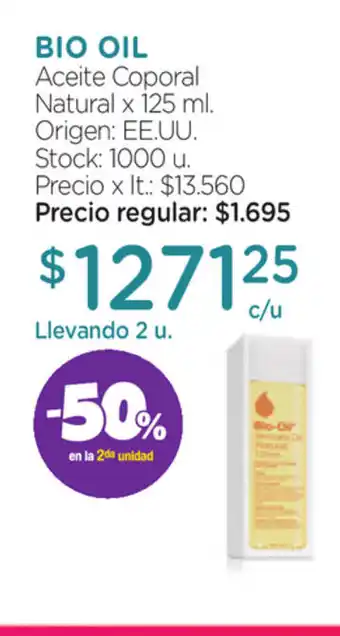 Farmacity Bio Oil Aceite Coporal Natural x125ml oferta