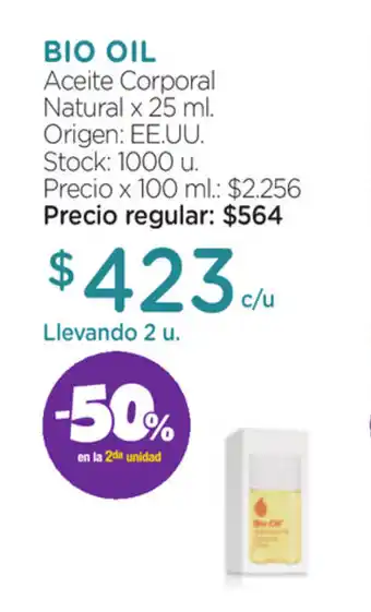 Farmacity Bio Oil Aceite Corporal Natural x25ml oferta