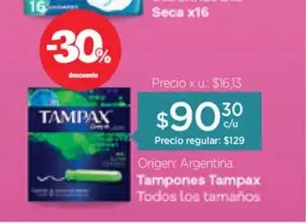 Tampones Tampax Todos los tamaños