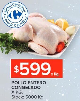 Carrefour POLLO ENTERO CONGELADO X KG. oferta
