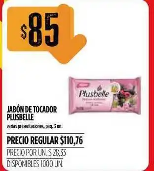 Supermercados Vea Plusbelle Jabón De Tocador paq. 3 un oferta