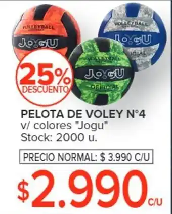 Carrefour PELOTA DE VOLEY N°4 v/ colores "Jogu" oferta