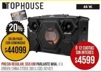 Coto PARLANTE W6A, X U. oferta