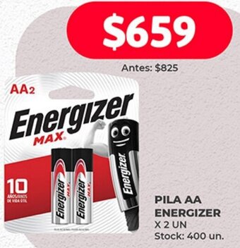 Supermercados Tadicor PILA AA ENERGIZER X 2 UN oferta