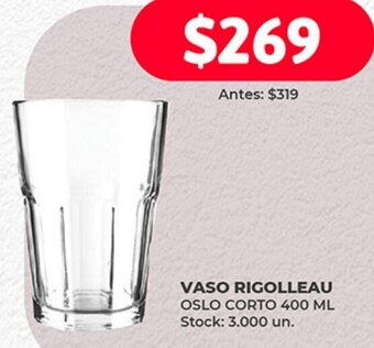 Supermercados Tadicor VASO RIGOLLEAU OSLO CORTO 400 ML oferta