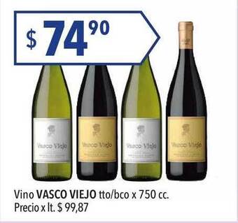 Hergo Vasco Viejo Vino tto-bco x 750 cc oferta