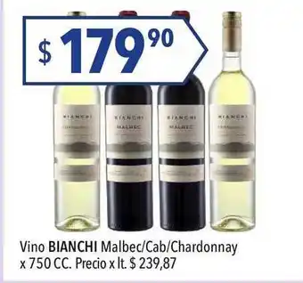 Hergo Bianchi Vino Malbec/Cab/Chardonnay x 750cc oferta